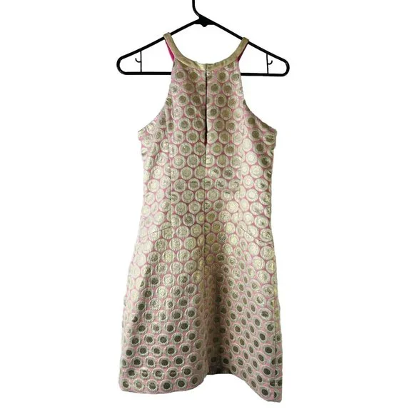 lilly pulitzer gold dress Dress Designer By Lilly Pulitzer In Multi-colored, Size: L main image 1
